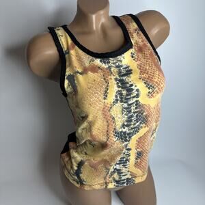 Vintage Otomix Y2K Snakeskin Racerback Tank Top S USA Gym Baddie Stretch Rare